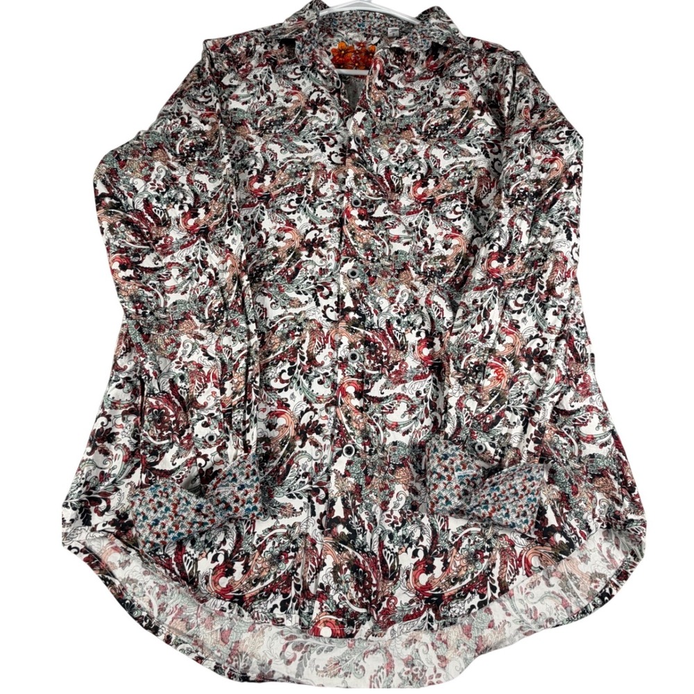 Robert Graham Mens Small Classic Fit Floral Long Sleeve Button Down Shirt
